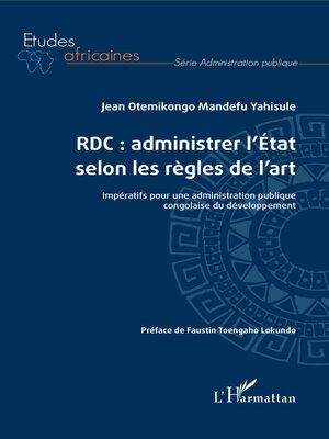 cover image of RDC : administrer l'Etat selon les règles de l'art